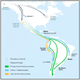 Migrations into North and South America, weren’t as straightforward as we thought. This graphic shows possible migration routes, as posited by the new Cell study.